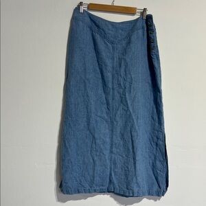 Jones New Sport 100% Linen Chic Blue Women's Maxi Skirt